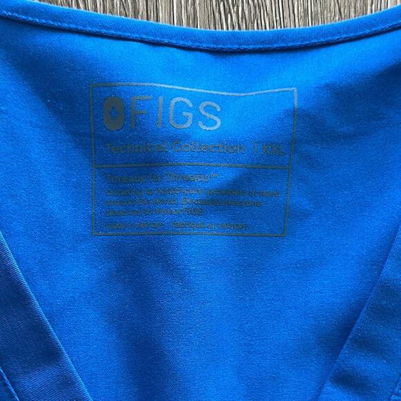 Figs Casma Three-Pocket Scrub Top Royal Blue Size XXL Medical Hospital - Picture 2 of 4